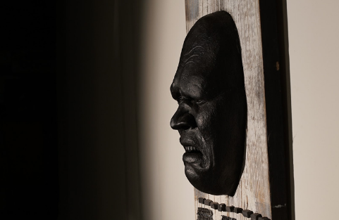 Gil Grimmett Distressed Mask Sculpture